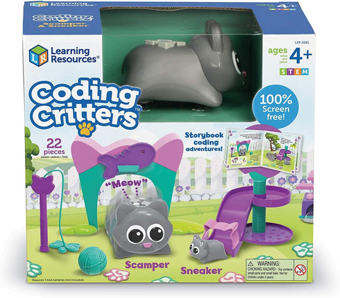 Learning Resources Coding Critters Scamper & Sneaker - 22 Pieces, Screen-Free Early Coding Toy for Kids Ages 4+