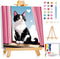 ajepon Cat Paint by Numbers Kit for Kids with Frame - Cute Cat