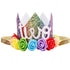Baby Girl Glitter 1 2 3 First Birthday Rainbow Flower Crown Hat Floral Tiara Headband