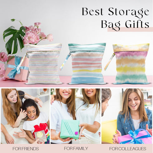 zcyxuuw 3 Pcs Wet Bag, Wet Dry Bag, Waterproof Bag, Small Laundry Bag, Wet Bag for Pool, Beach, Swimsuit, Makeup Bag