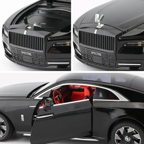 BDTCTK 1:24 Rolls Royce Spectre Model Car, Diecast Collectible Pull Back Toy Car with Sound and Light