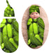 3D Funny Realistic Food Green Pickles Cucumbers Newborn Baby Swaddle Blanket with Beanie Hat