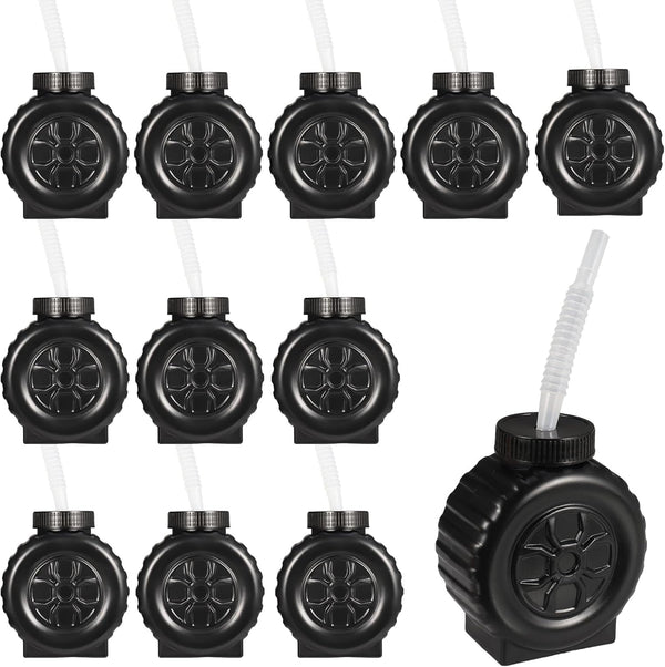 12 Pcs Construction Truck Cup Set Wheel Water Cup Truck Construction Cup