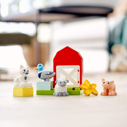 LEGO DUPLO Town Farm Animal Care 10949 Toy for Toddlers, Girls and Boys 2 Plus Years with Duck, Pig, Sheep