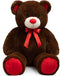 Huge Teddy Bear Stuffed Animal - Giant Plush Teddy Bear with Red Ribbon Bow, 36 inch Chocolate