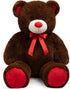 Huge Teddy Bear Stuffed Animal - Giant Plush Teddy Bear with Red Ribbon Bow, 36 inch Chocolate