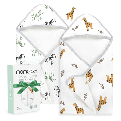 Momcozy Best Wishes Baby Towel with Hooded-Original Design Baby Towel Set -Soft