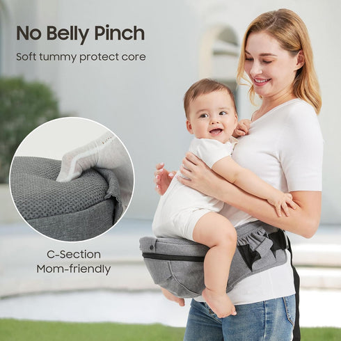 2-in-1 6 Baby Carrier with Hip Seat | Adjustable Carrying Positions | M-Shape Hip Support Design | Breathable