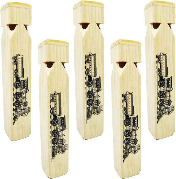 5 PCS Wooden Train Whistle Musical Toy for Kids (4 Tone)