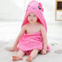 MICHLEY Unisex Baby Animal Hooded Bath Towel, Soft Cotton Washcloth for 0-6T, Pink