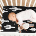 Black and White Cactus Crib Sheets, Stretchy Fitted for Boys Girls, Unisex Cozy Baby Crib Sheet 28 x 52 x 9 Inches