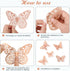 3D Gold Butterfly Wall Decor, 4 Styles 3 Sizes Removable Stickers for Party Decorations, Cake Decor, Metallic Kids Room