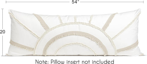 54x20 Sweet Jojo Designs Ivory Boho Chic Sun Boy Girl Unisex Body Pillow Cover Case Decorative Accent Long Couch Kid