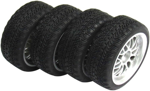 12mm Hub Wheel Rims Rubber Tires for RC 1/10 on-Road Touring Racing Car (4pcs)