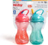 Nuby 2-Pack Easy Grip Cups with Easy-Flo Straw, 10 Ounce, Colors May Vary