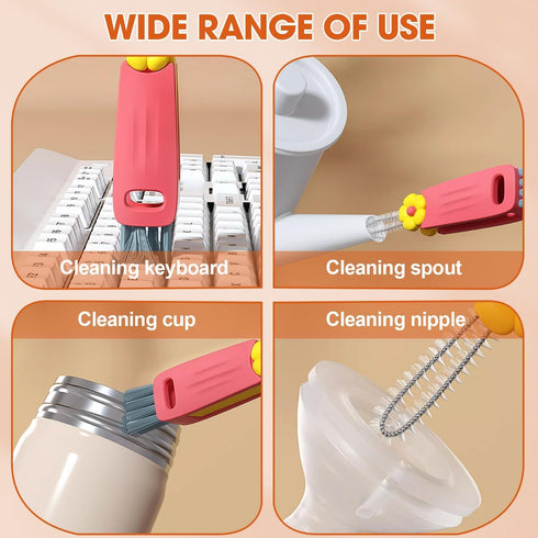 Shrunqi 3 1 1 in Cup Lid Cleaning Brush, Multifunctional Cleaning Brush Portable Cup Lid Cleaner for Bottle Gap Tight