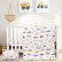 JISEN 3 Piece Crib Bedding Set Soft Baby Crib Bedding Set Construction
