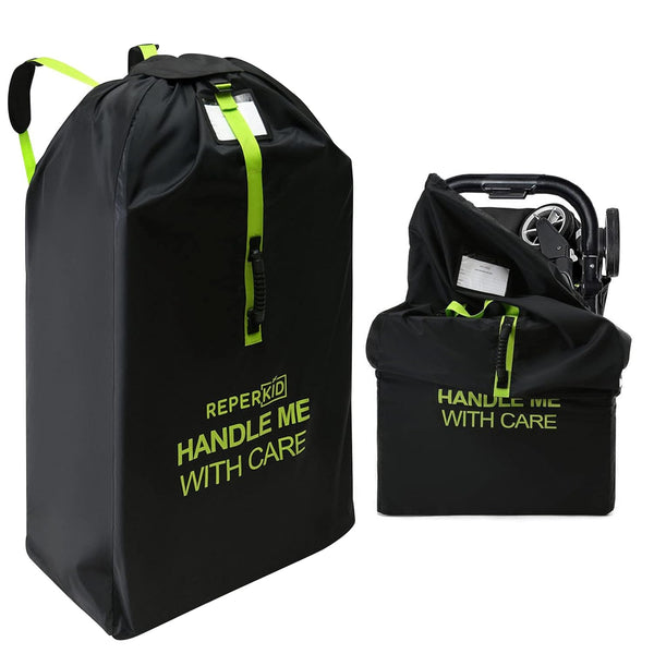reperkid Large Stroller Bag for Airplane Travel, Black & Green, 47" H