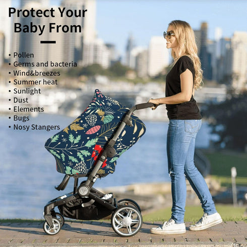 Schgap Merry Christmas Car Seat Covers for Baby, Nursing Cover Breastfeeding Baby Carrier Cover Stroller Cover