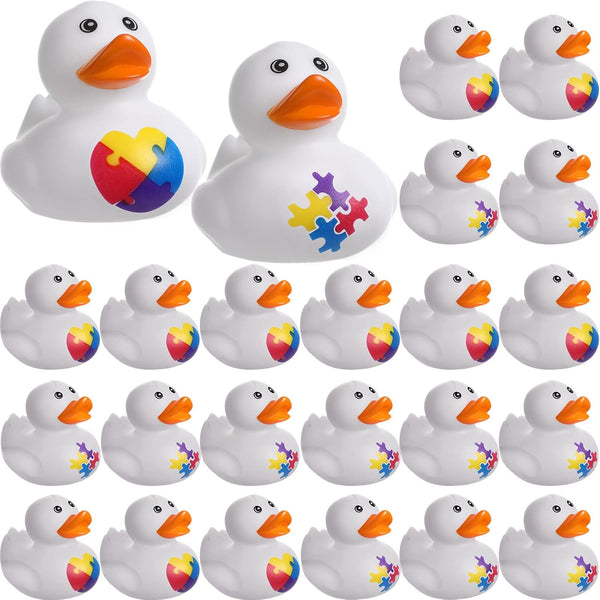 Vinsot 72 Pcs Autism Awareness Stuff Accessories Autism Awareness Rubber Duckies Colorful