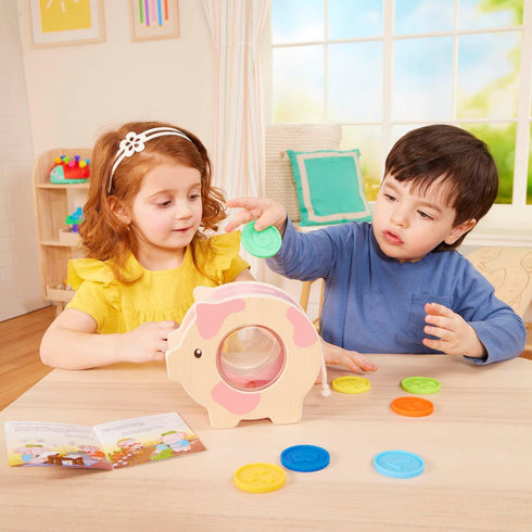 Battat Education Piggy Bank for Kids - Educational Pig Toy for Developmental Playset, Fine Motor Skills