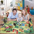 BOLZRA Playset, 3-5, 22Pcs Safari Animals Figures with Activity Play Mat & Storage Box, Realistic Plastic Jumbo Jungle