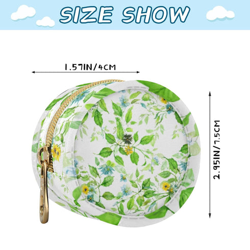 PYBUG Leaves Round Pacifier Storage Case, Polyester & TPU Lined with Hook Buckle, Pacifier Container Box for Baby