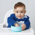 | Silicone baby bowls with suction | toddler bowls | baby bowls with lids | blue green and beige by Navik