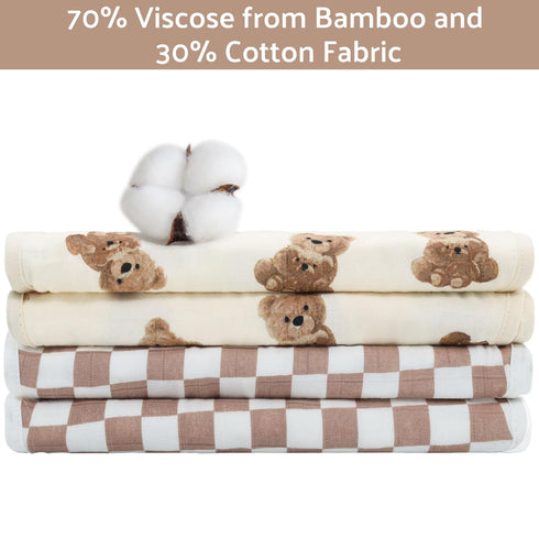 2 Pack 70% 30% 22'' 10'' LifeTree Muslin Baby Burp Cloths - Viscose from Bamboo and Cotton Large by Absorbent Milk Spit