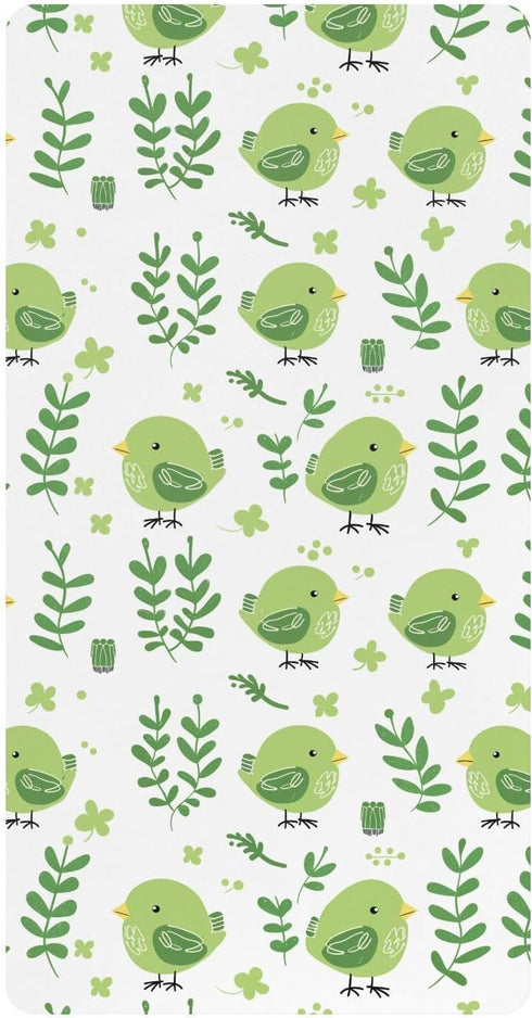 miaozhen Cotton Baby Crib Sheets for Boys Girls Soft Comfy Emerald Green Cute