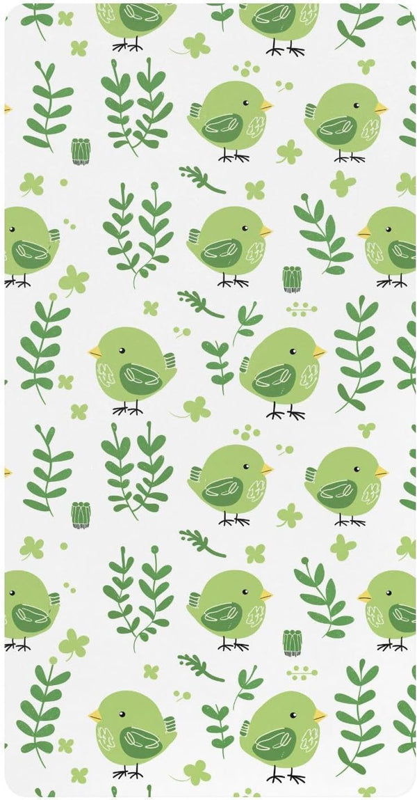 miaozhen Cotton Baby Crib Sheets for Boys Girls Soft Comfy Emerald Green Cute