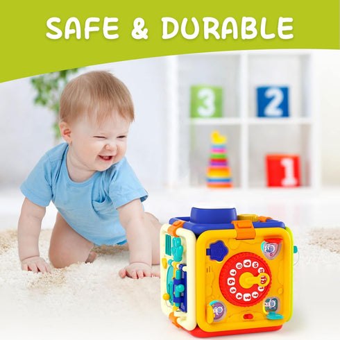 Busy Board for 1+ Year Old, Montessori Educational Toys for 1-4 Year Olds, 6-in-1 Early Development Gifts