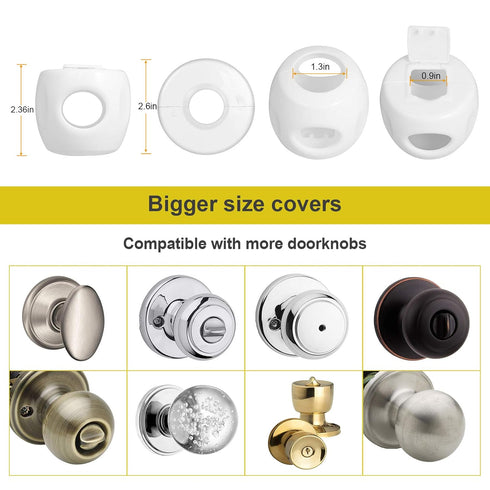 Door Knob Safety Cover for Kids, Child Proof Door Knob Covers, Baby Safety Handle Lockable Design (4 Pack)