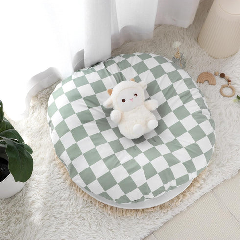 Nursing Pillow Cover, Baby Lounger Cover, Newborn Lounger Cover for Boys Girls, Green Checkerboard, Lounger Not