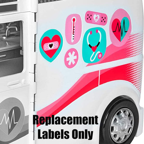 Replacement Stickers for Barbie Care Clinic ~ Barbie Doll Playset FRM19 Barbie Care Clinic ~ Replacment Labels ~ Sheet D ~ Stickers 24-28, 40,43,44 and 47 by Fisher-Pric e