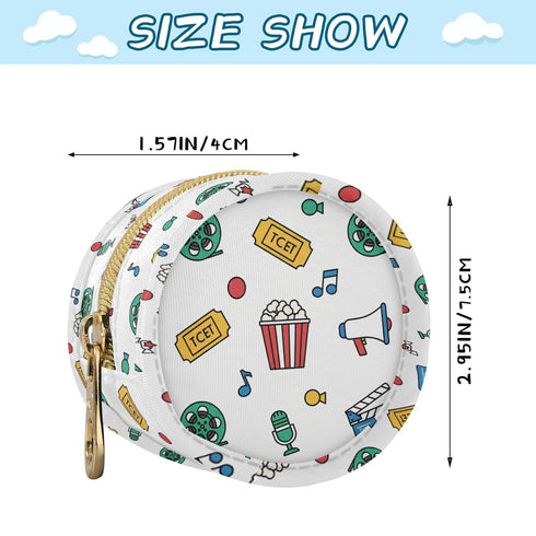 Sinestour Movie Night Popcorn White Pattern Pacifier Holder Case for Diaper Bag Portable Travel Pacifier Storage Case