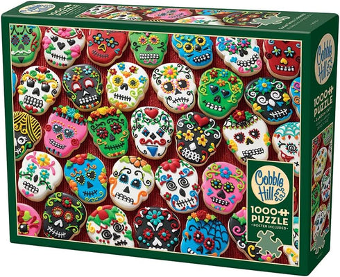 Cobble Hill 1000 Piece Puzzle - Sugar Skull Cookies with Sample Poster Included