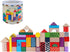 50 Set Offelec Pcs Wooden Building Blocks with Storage Bucket, Montessori Stacking Blocks & Shape Sorting Toys