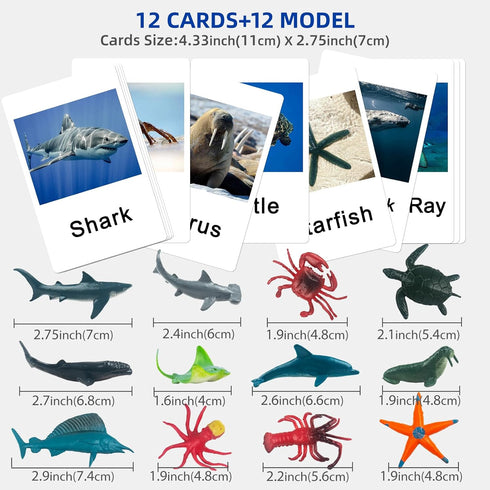 MEROCO Montessori Animal Match Game Cards - Marine Animal Matching Montessori Language Materials for Toddlers Preschool