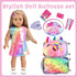 23 18 Inch Set K.T. Fancy Pcs American Doll Clothes & Accessories, Cute Doll Suitcase with Sequined Dress, Sunglasses