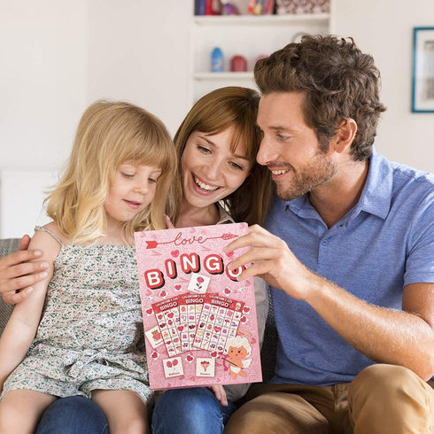 Valentine's Day Bingo Game Card for Kids/Adults - 32 Players, Perfect for Family/School Classroom