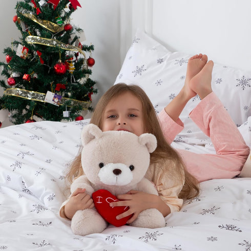 I Love You Teddy Bear for Girlfriend, Cute Stuffed Animals Plush Toys, 12 Inch Brown Bear for Mother's Day