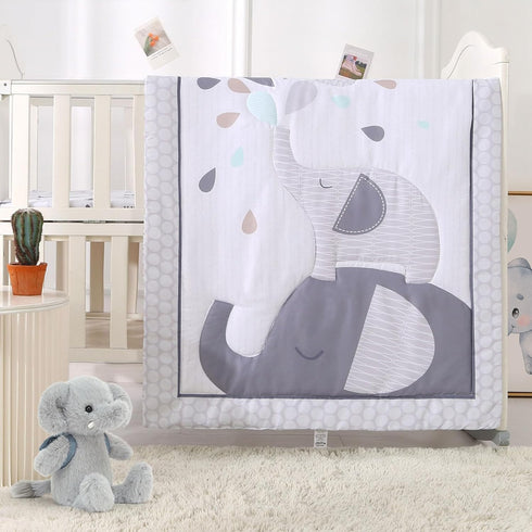 Set 3 Set, Set Wowelife Crib Bedding for Boys, Premium Piece Elephant Baby Crib Bedding Baby Nursery Crib Comforter