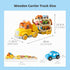 Toddler Toys for 2-5 Years Old, Transport Car Carrier Truck with 6 Wooden Vehicles, 30in Foldable Track Trailer