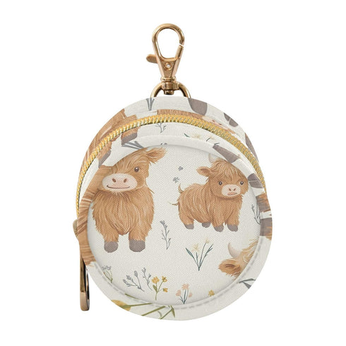 YETTASBIN Cute Highland Cow Portable Pacifier Holder Case with Metal Hook Buckle &
