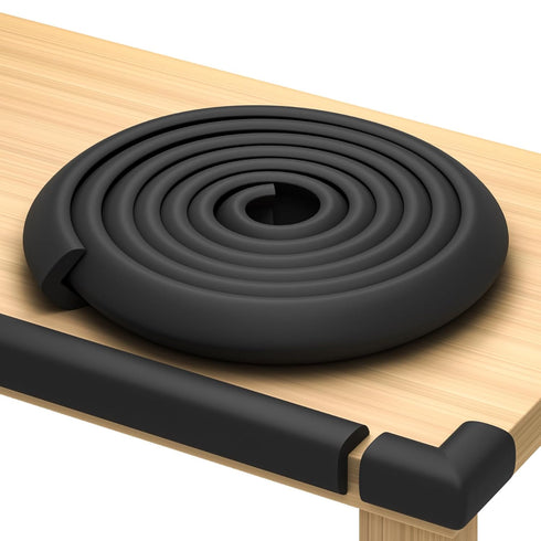 Baby Proof Corners and Edges with 18ft Bumper & 8 Foam Corner Protectors, Thick, Odorless, Black