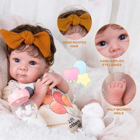 Aori Lifelike Reborn Baby Dolls - Realistic 20 Inch Girl Newborn Doll with Gift Box Set for Kids 3+