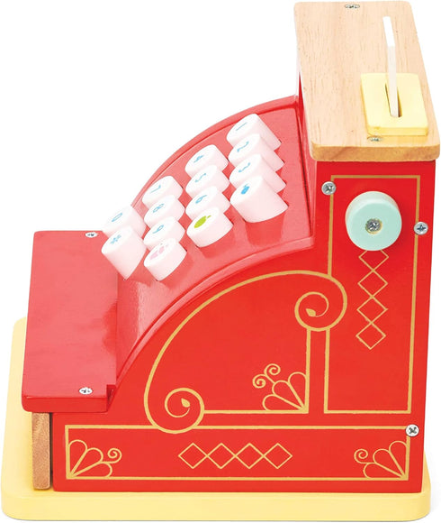 Le Toy Van Wooden Honeybake Toy Cash Register, Role Play Toy with Receipt and Play Money