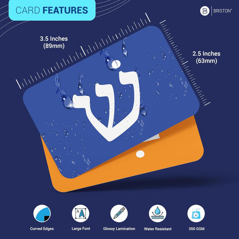 Hebrew Biblical Alphabet Flash Cards - Alef Bet 48 Letter Educational Jewish Language Learning Resource for Classroom