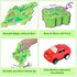 Puzzle Track Car Play Set, Plastic Puzzles for Kids with Vehicles, Car Tracks for Toddlers, Gifts for Boys 2-6
